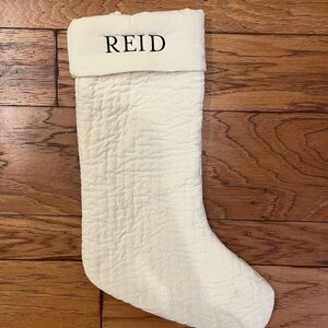 Pottery Barn Channel Quilted Velvet Stocking